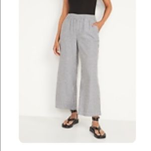 High-Waisted Linen-Blend Wide-Leg Pants